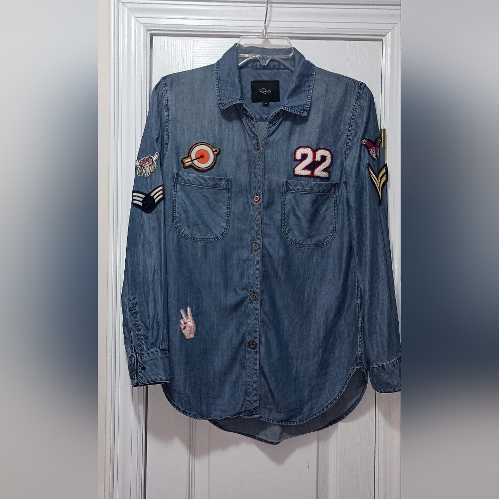 Rails Carter Patchwork Long Sleeve Button Down To… - image 1